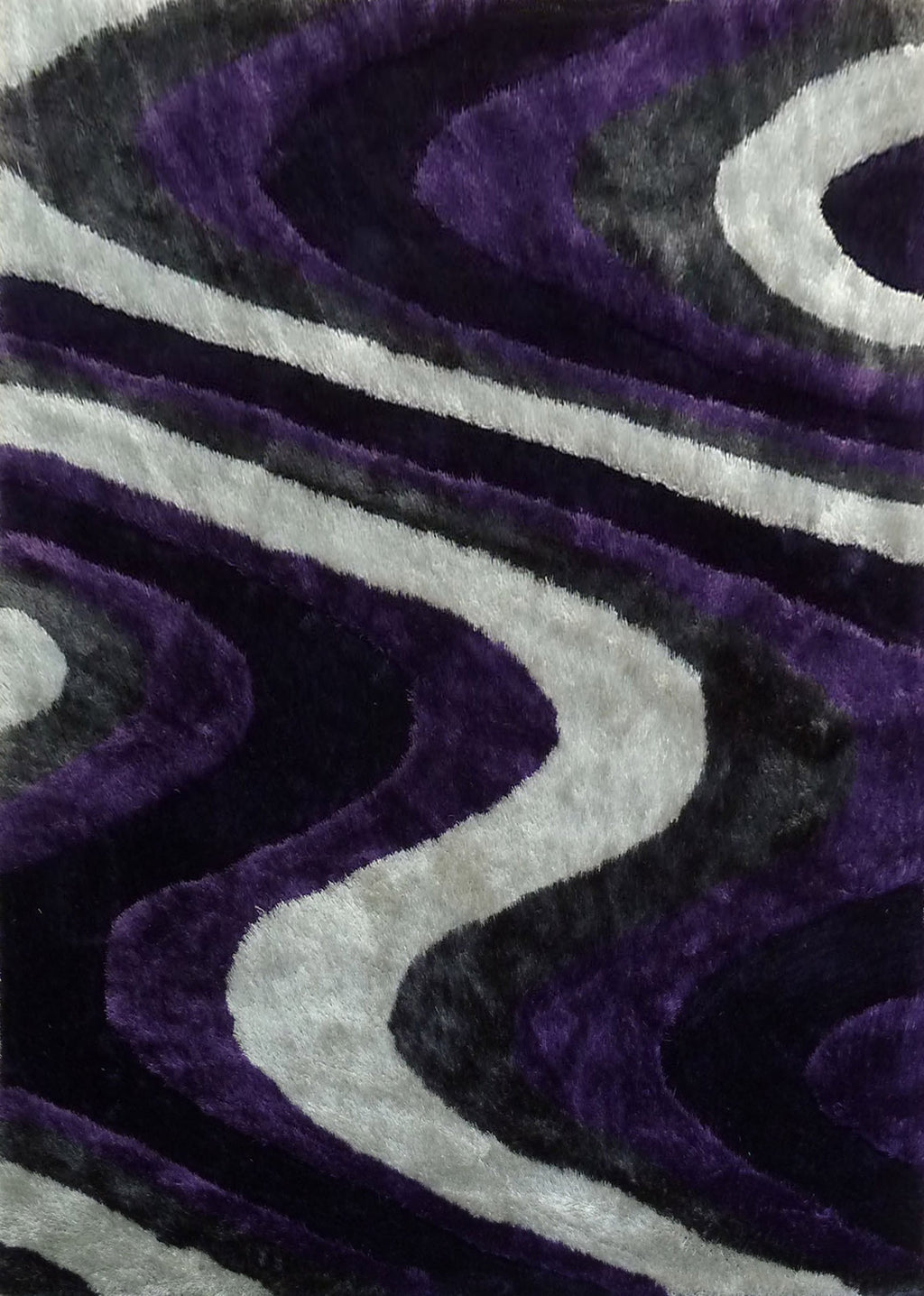 Soft Plush Fluffy Wavy Design Shag Area Rug/Carpet