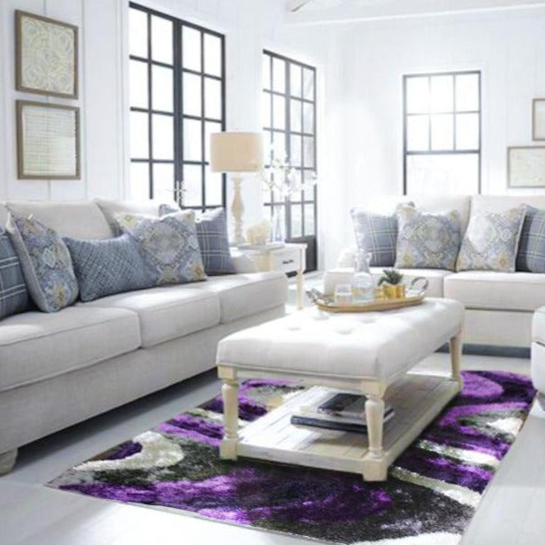 Soft Plush Fluffy Wavy Design Shag Area Rug/Carpet