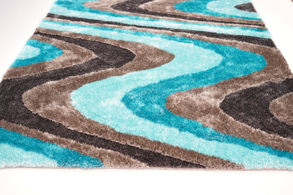Soft Plush Fluffy Wavy Design Shag Area Rug/Carpet