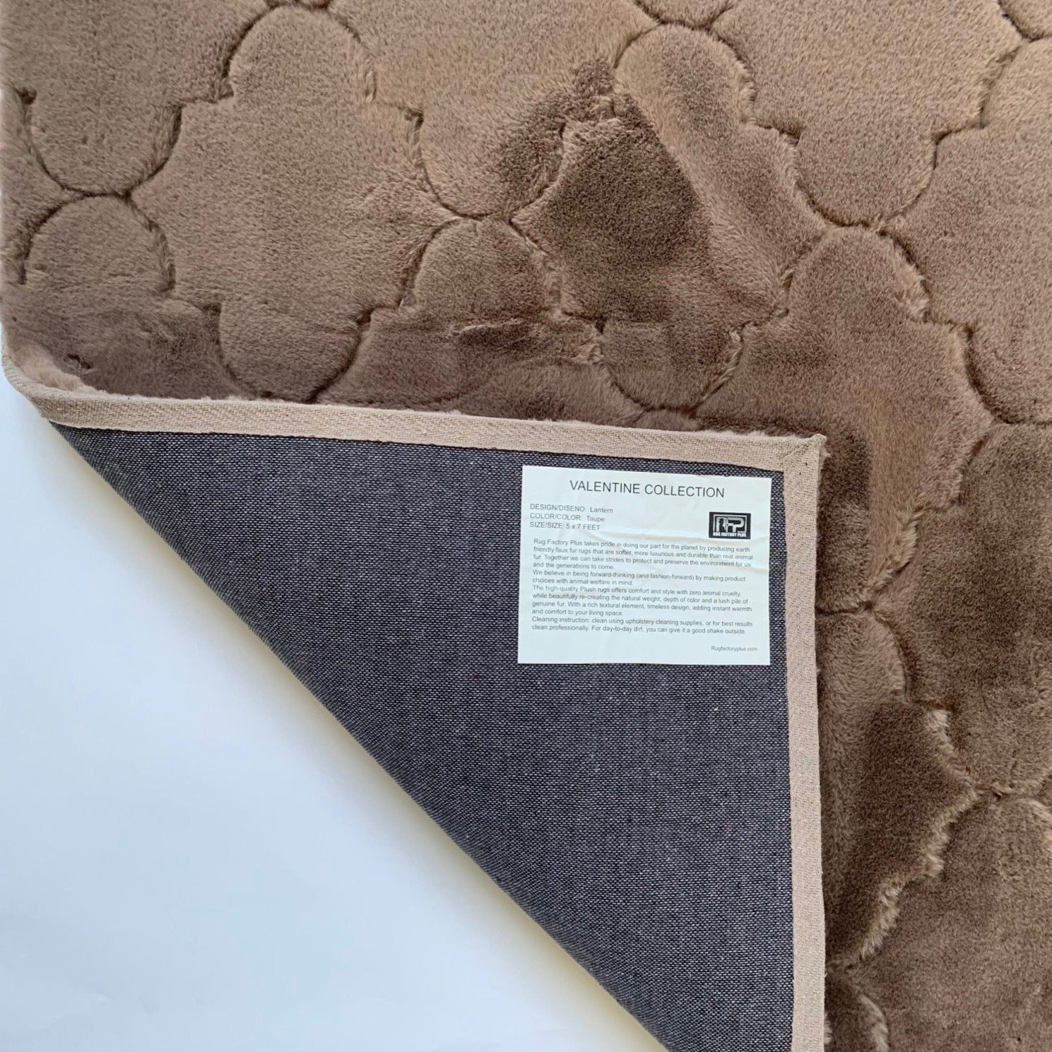 Soft Cozy Fuzzy Faux Fur Brown Clover Pattern Carpet/Rug