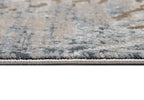 Crème Rug with Charcoal, Silver & Teal Marbled Abstract and Warm Mocha Tone-to-Tone High-Low Texture - METZ 4201.
