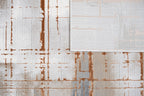 Crème Rug with Charcoal, Silver & Mocha Abstract with Bronze Tone-to-Tone Geometric High-Low Texture - METZ 4203.