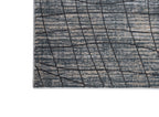Crème Rug with Mocha & Beige Abstract Design and Charcoal Checker High-Low Pattern - METZ 4204.