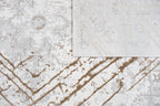 Taupe Rug with Geometric Tone-to Tone Mocha High-Low Pattern - METZ 4206.
