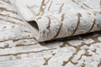 Taupe Rug with Geometric Tone-to Tone Mocha High-Low Pattern - METZ 4206.