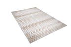 Crème Rug with Mocha & Taupe Abstract and Brick Tone-on-Tone Geometric High-Low Design - METZ 4208.