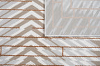 Crème Rug with Mocha & Taupe Abstract and Brick Tone-on-Tone Geometric High-Low Design - METZ 4208.