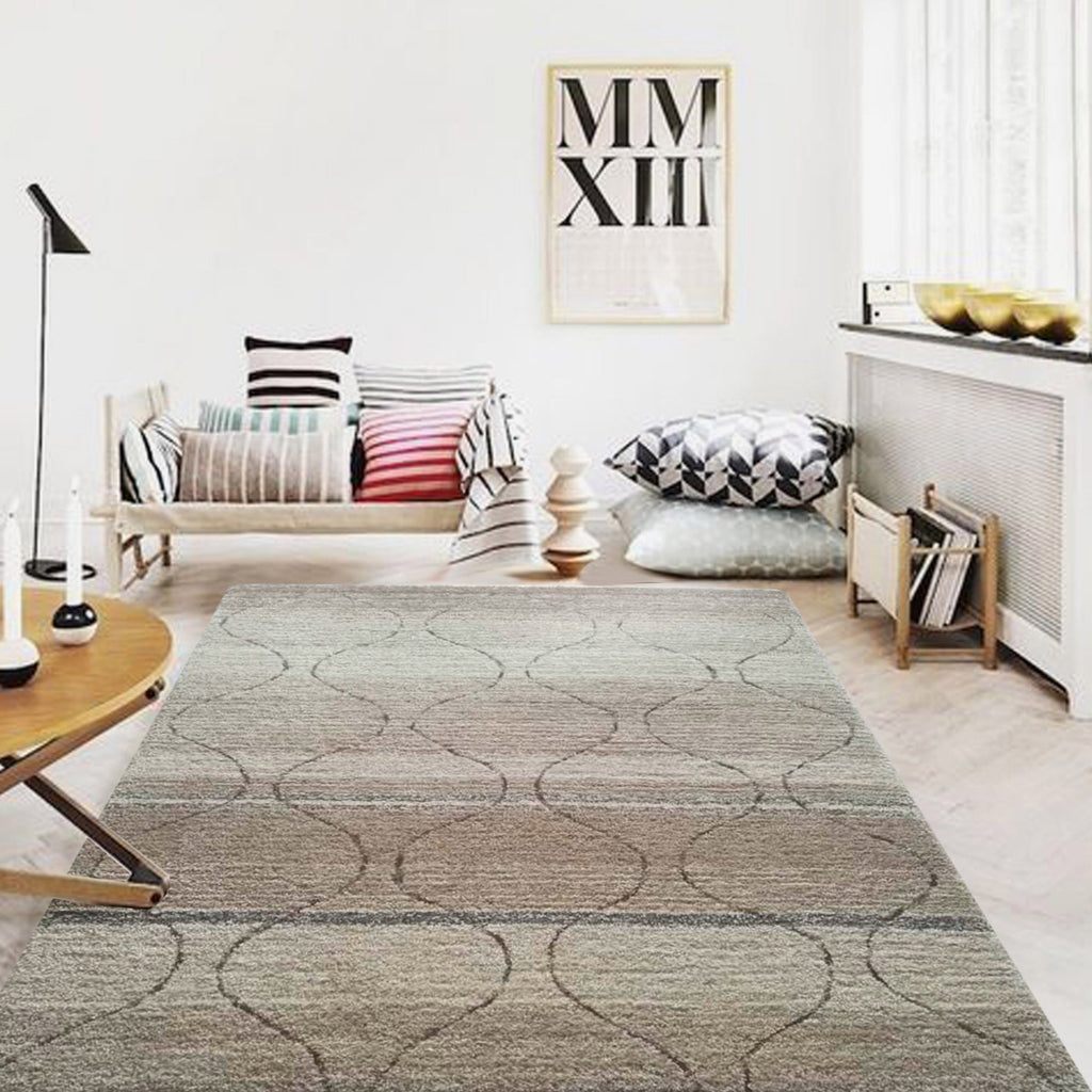 Soft Plush Fluffy Moroccan Lattice Design Shag Area Rug/Carpet