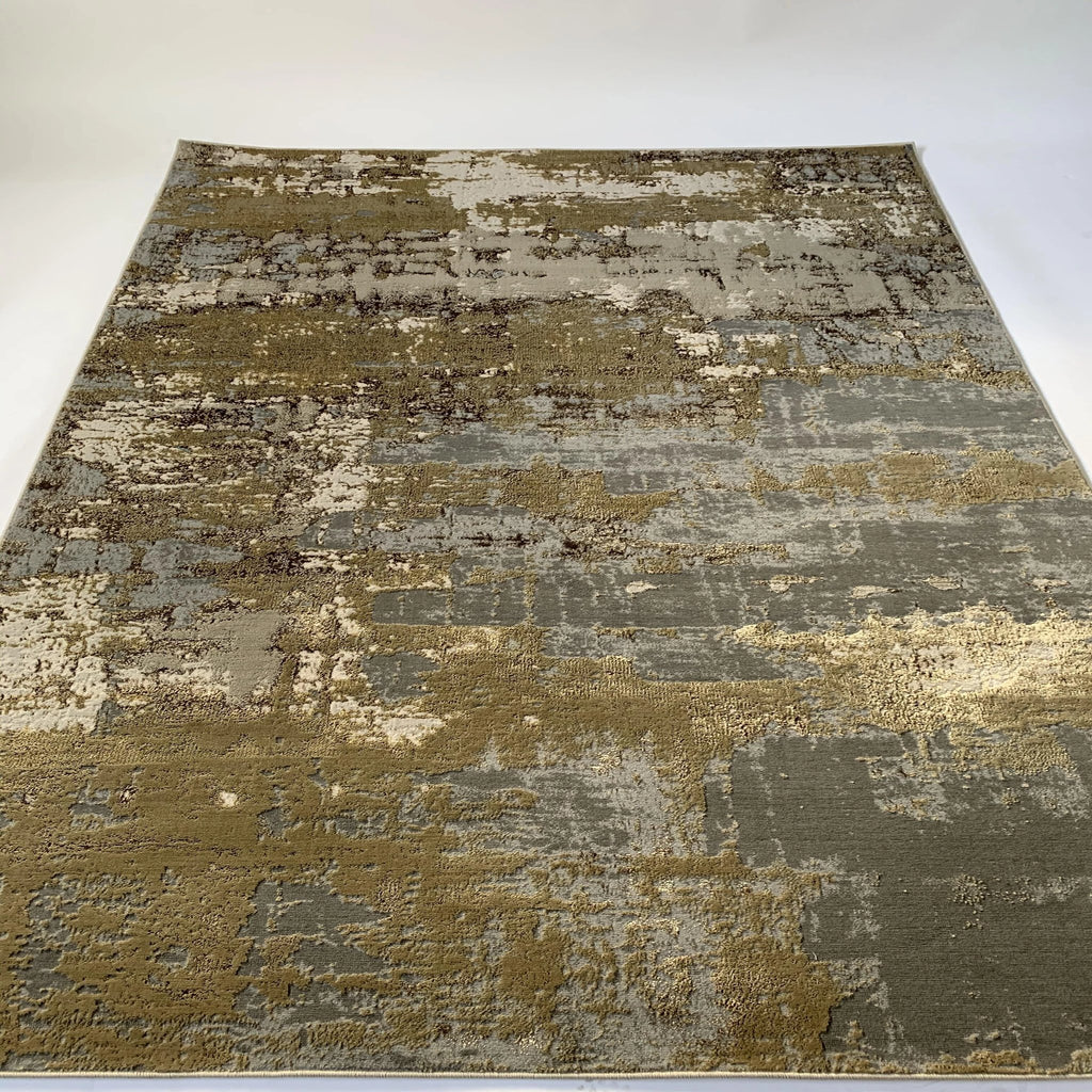 Golden Watercolor Changing Abstract Designed Soft Cozy Gray Beige  Area Rug/Carpet