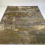 Golden Watercolor Changing Abstract Designed Soft Cozy Gray Beige  Area Rug/Carpet