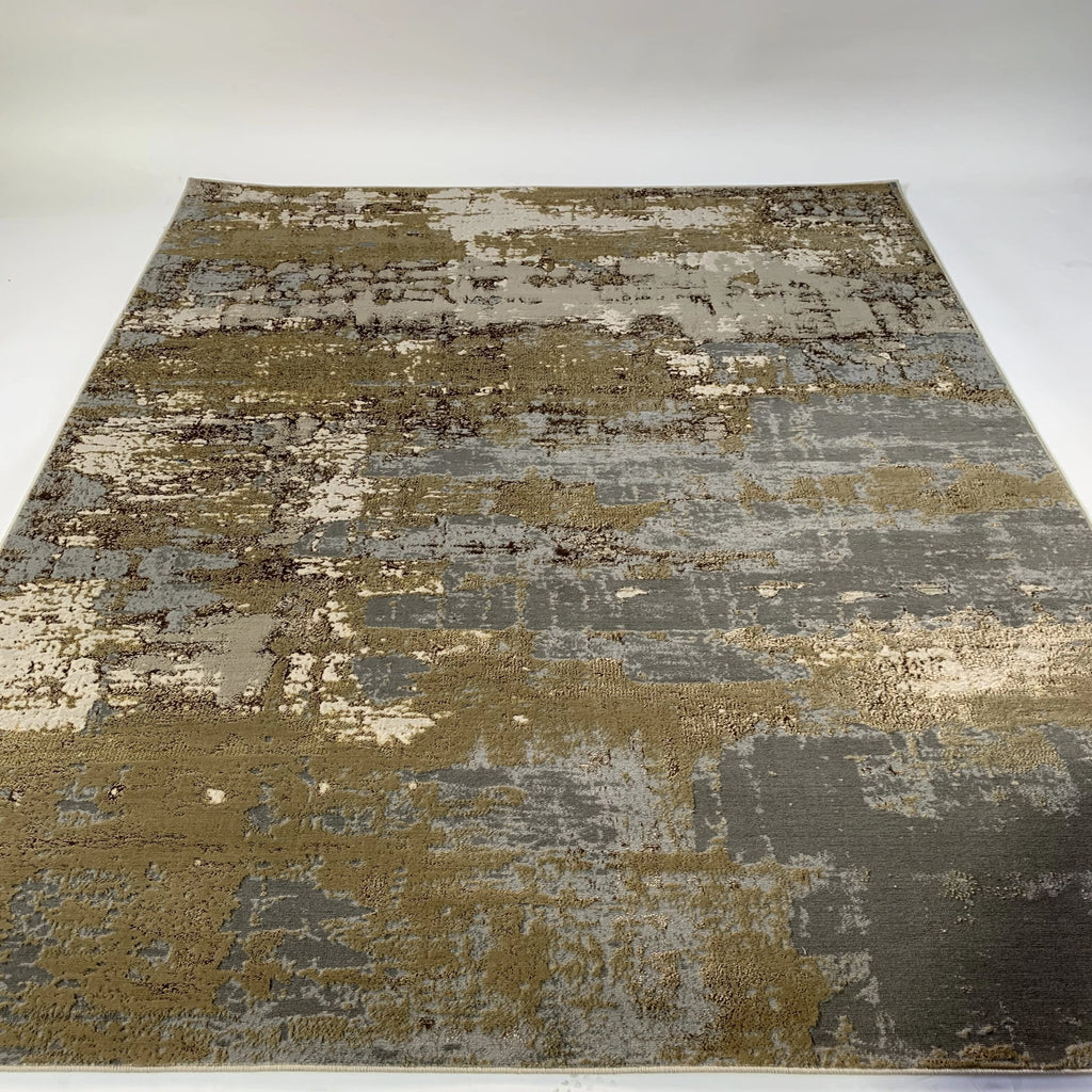Golden Watercolor Changing Abstract Designed Soft Cozy Gray Beige  Area Rug/Carpet