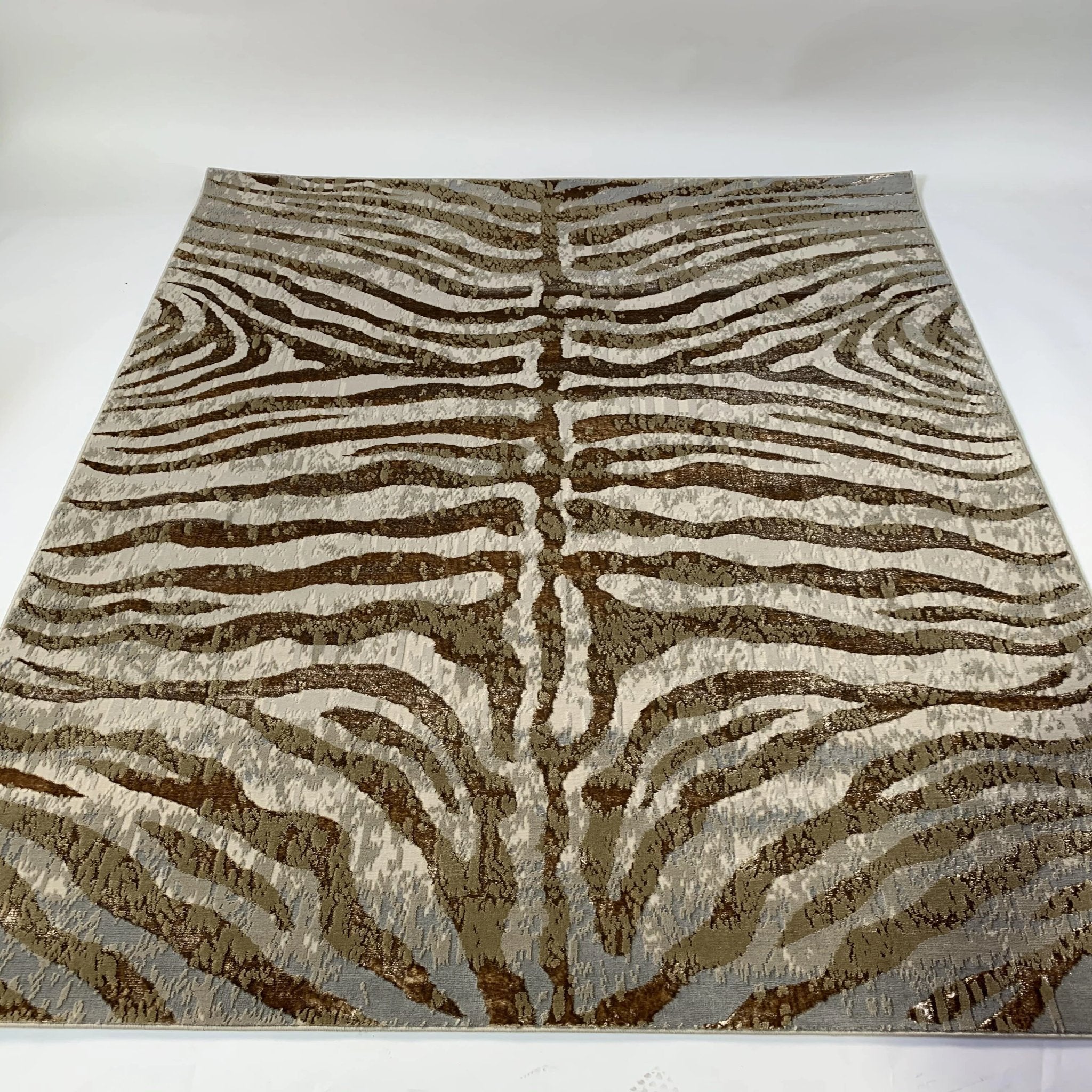 Shimmery Changing Zebra Animal Print Soft Cozy Area Rug/Carpet