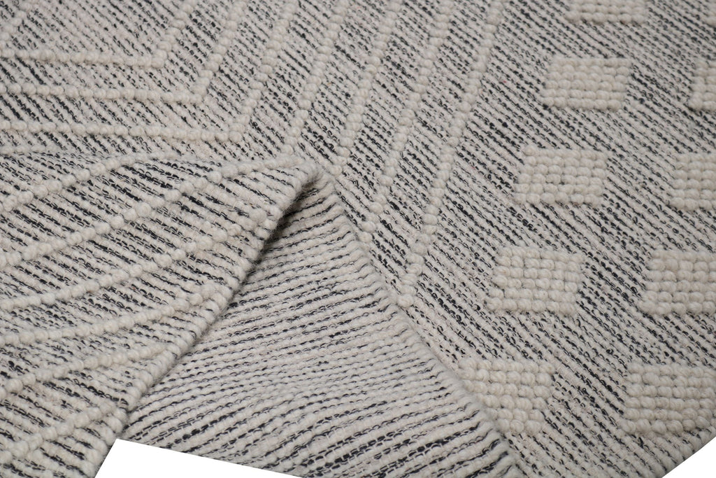 hand made hand knotted natural color beige mocha bohemian one of a kind textured raised rug modern office home diamond