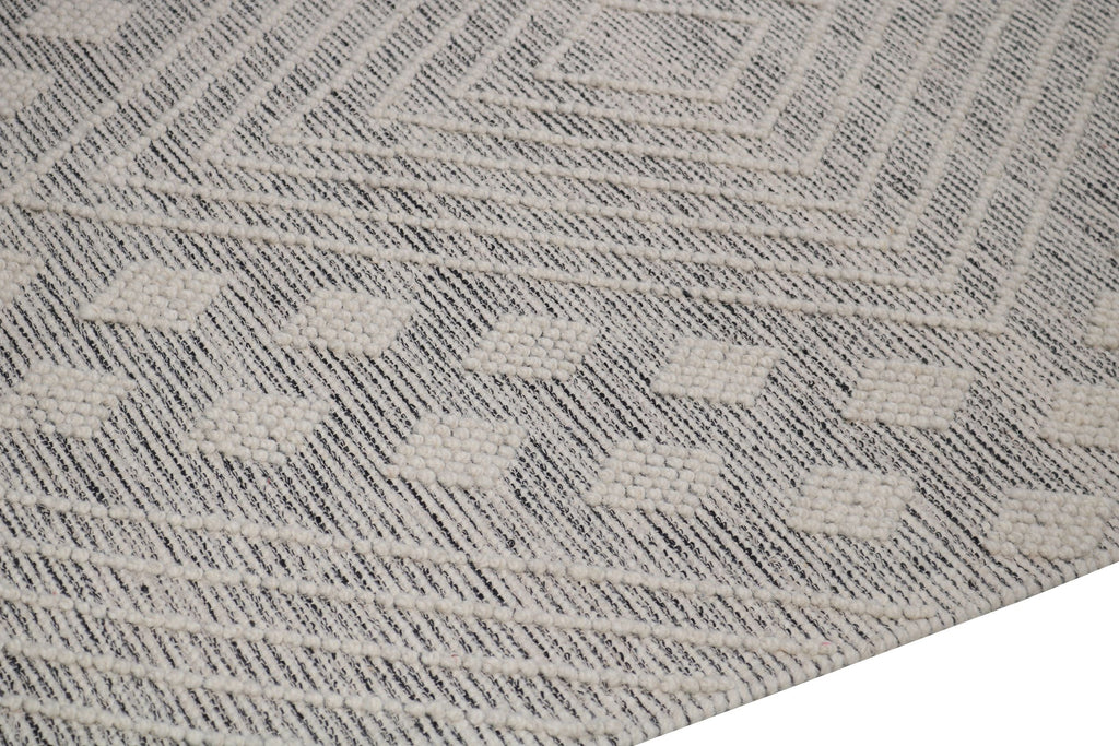 hand made hand knotted natural color beige mocha bohemian one of a kind textured raised rug modern office home diamond