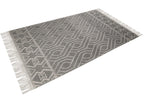 hand made hand knotted natural color beige mocha bohemian one of a kind textured raised rug