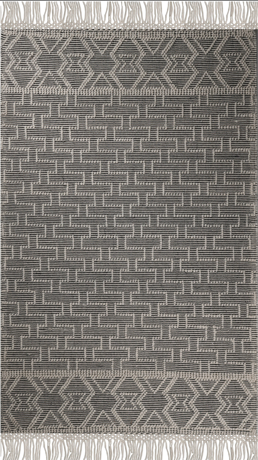 hand made hand knotted natural color beige mocha bohemian one of a kind textured raised rug fringe 