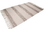 hand made hand knotted natural color beige mocha bohemian one of a kind textured raised rug