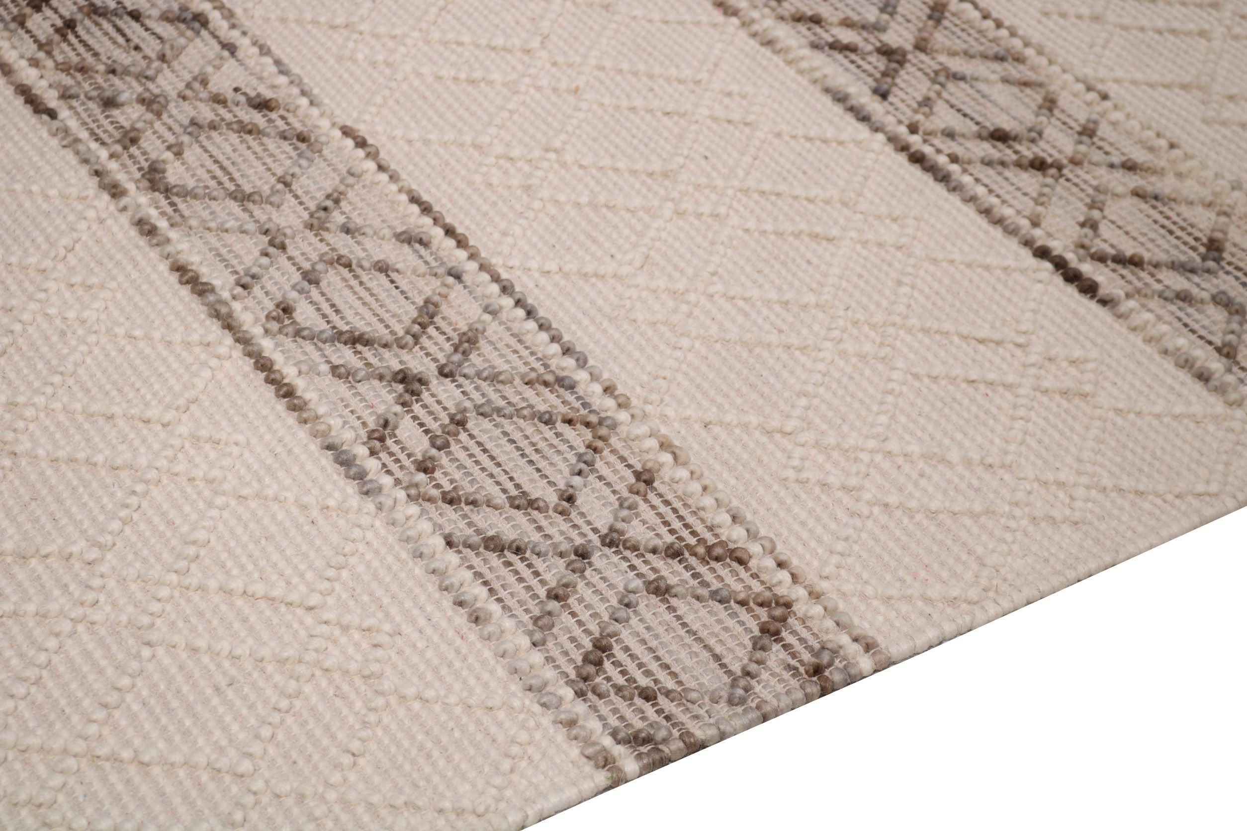 hand made hand knotted natural color beige mocha bohemian one of a kind textured raised rug