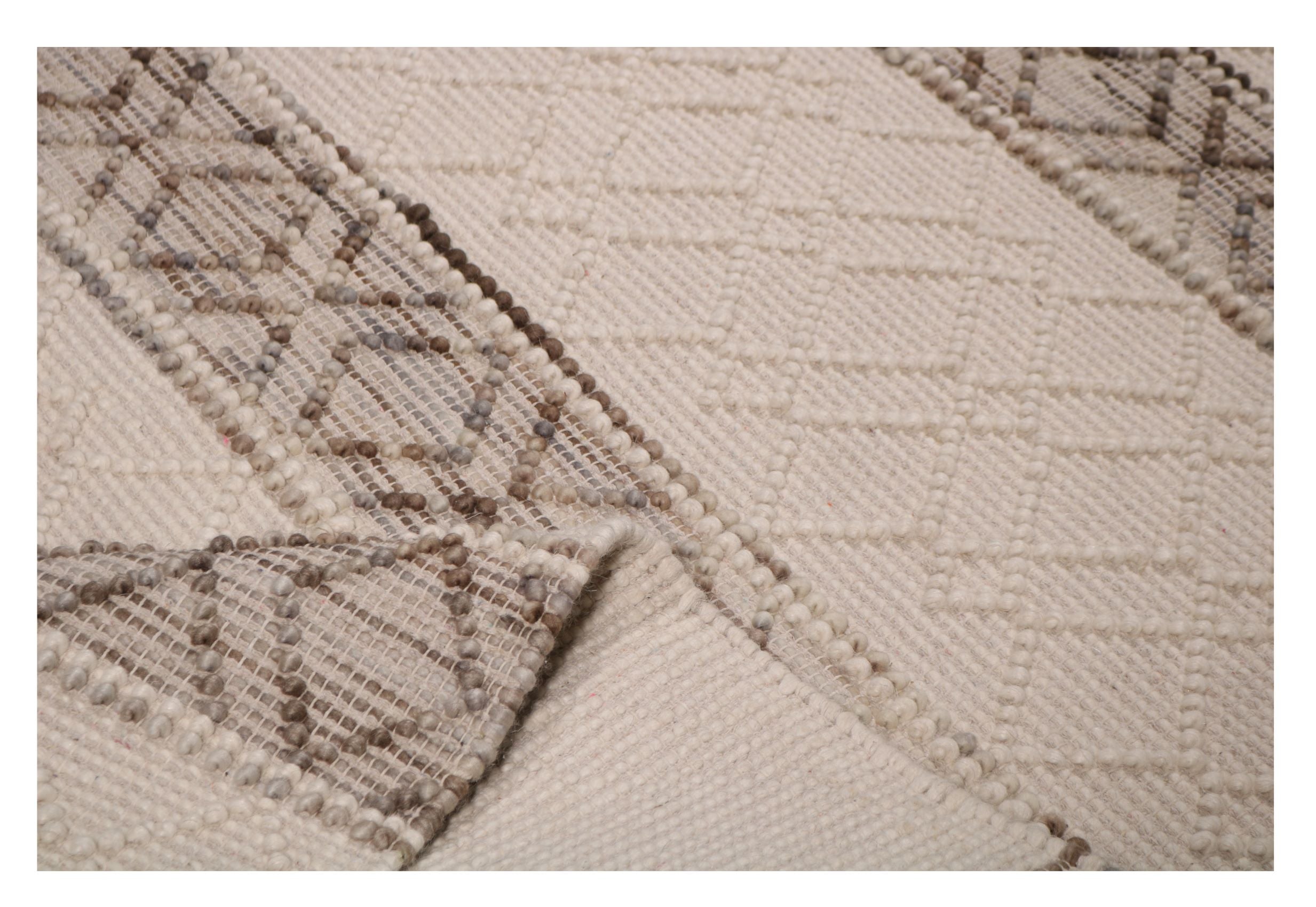 hand made hand knotted natural color beige mocha bohemian one of a kind textured raised rug