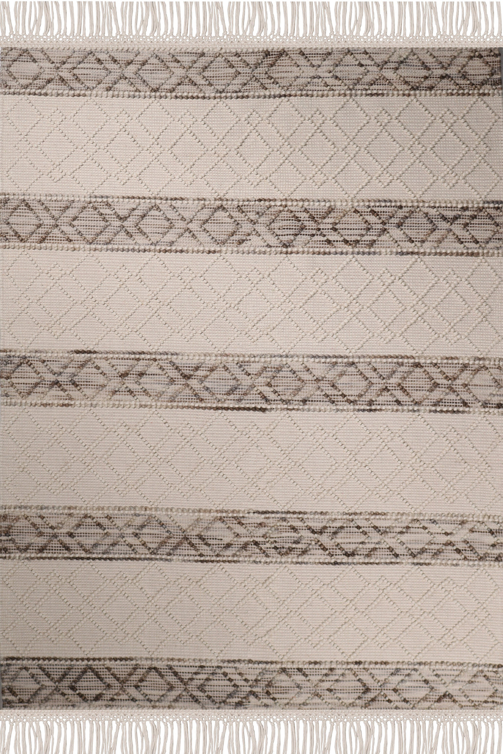 hand made  hand knotted  natural color beige mocha bohemian  one of a kind  textured raised rug  nejathiam