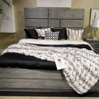 Braided Look Fluffy Soft Faux Fur Gray White Throw/Quilt/Blanket/ Coverlet/Bedspread/Bedcover