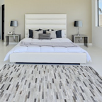 Natural Leather Patchwork Modern Brick Cowhide Area Rug/ Carpet