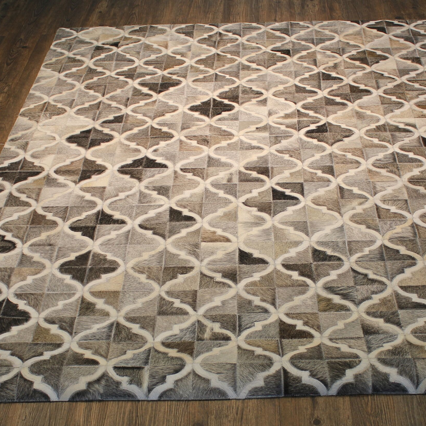 Durable Handmade Natural Leather Patchwork Cowhide PCH157 Area Rugs by Rug Factory Plus