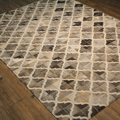 Durable Handmade Natural Leather Patchwork Cowhide PCH157 Area Rugs by Rug Factory Plus