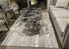 White Metallic Patchwork Cowhide Area Rug PCH200