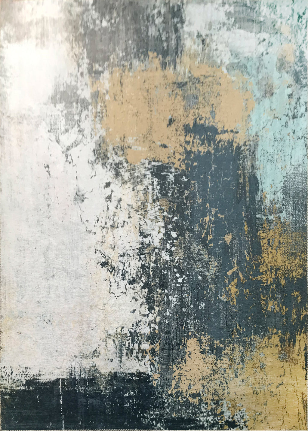 Dark Beige Tones Vintage Print Design Area Rug/ Carpet