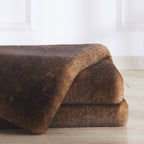 Soft Cozy Fuzzy Faux Fur Area Rug/Carpet in Black Tan