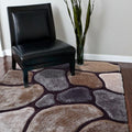 Soft Cozy Rock 3D Design Shag Area Rug/Carpet Gray Brown