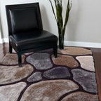 Soft Cozy Rock 3D Design Shag Area Rug/Carpet Gray Brown