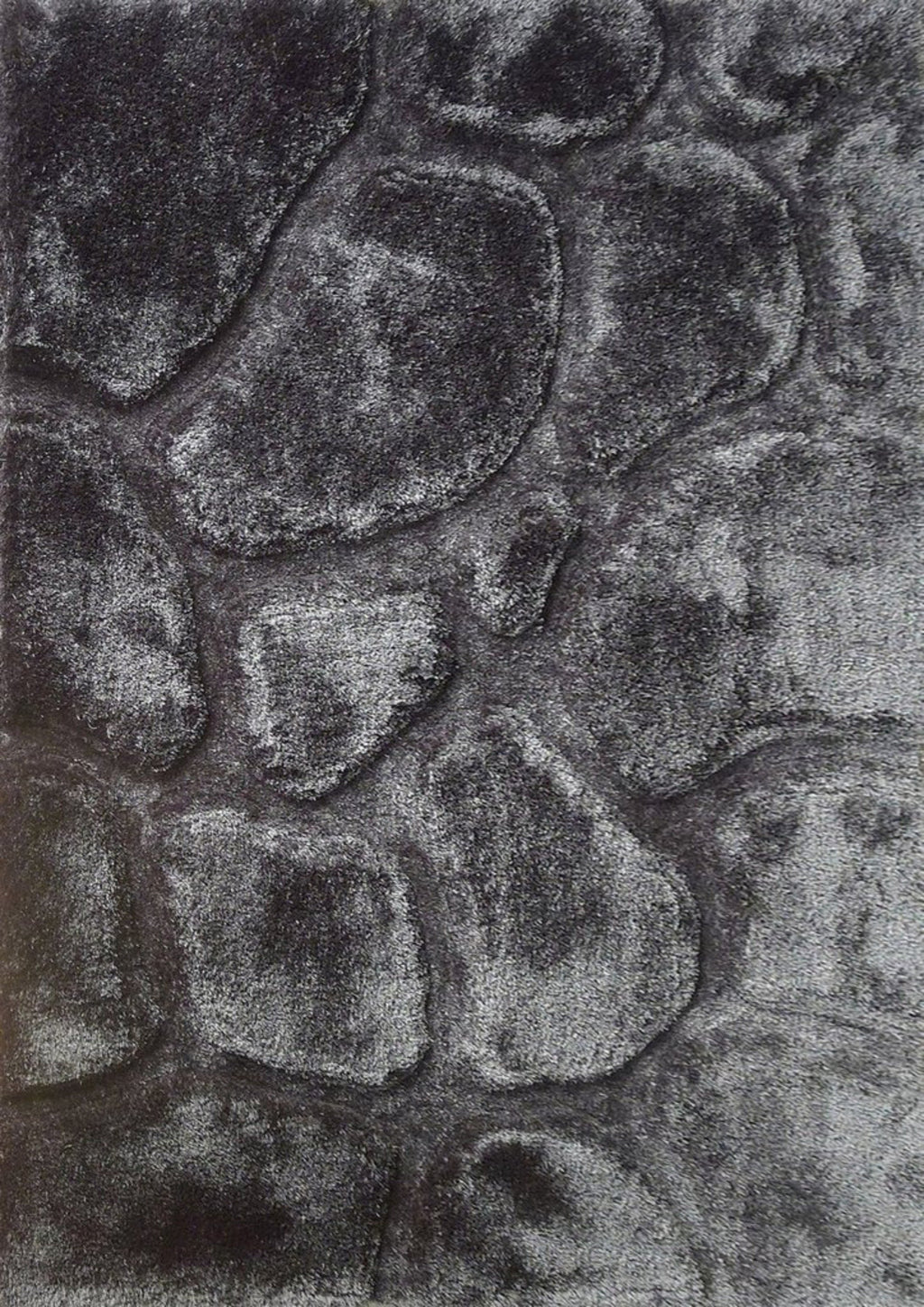 Soft Cozy Rock 3D Design Shag Area Rug/Carpet Gray