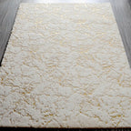 Golden White Shimmery Soft Cozy Fuzzy Faux Fur Area Rug/Carpet