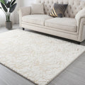 Golden White Shimmery Soft Cozy Fuzzy Faux Fur Area Rug/Carpet