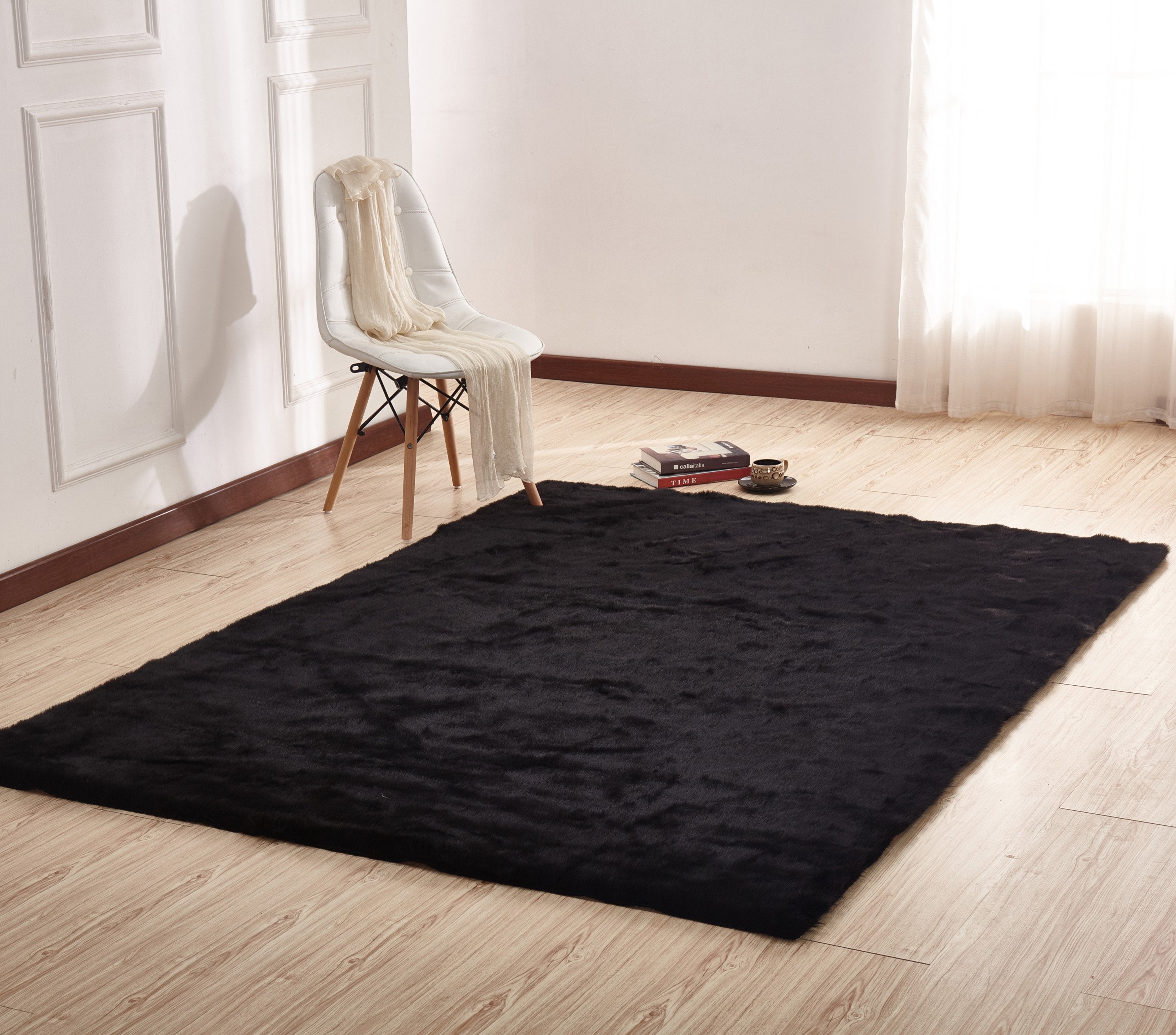 Luxury Soft Faux Fur Sheepskin Area Rug by Rug Factory Plus