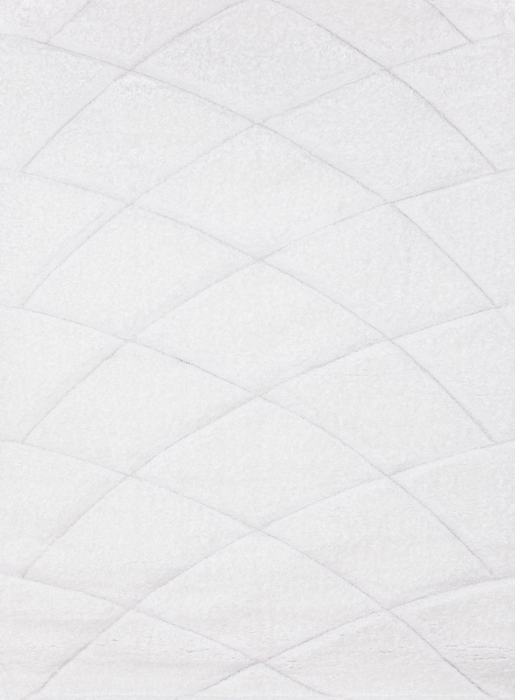 Plush Fluffy Shine 3D Geometric Dimond Shag Area Rug/Carpet White