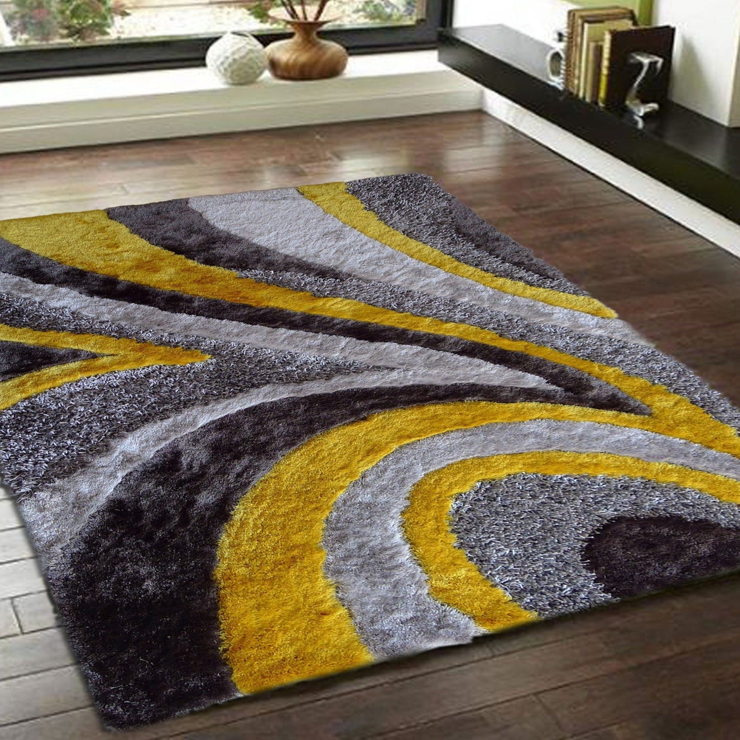 Beautiful Shag Soft Shiny Plush Design Area Rug/ Carpet