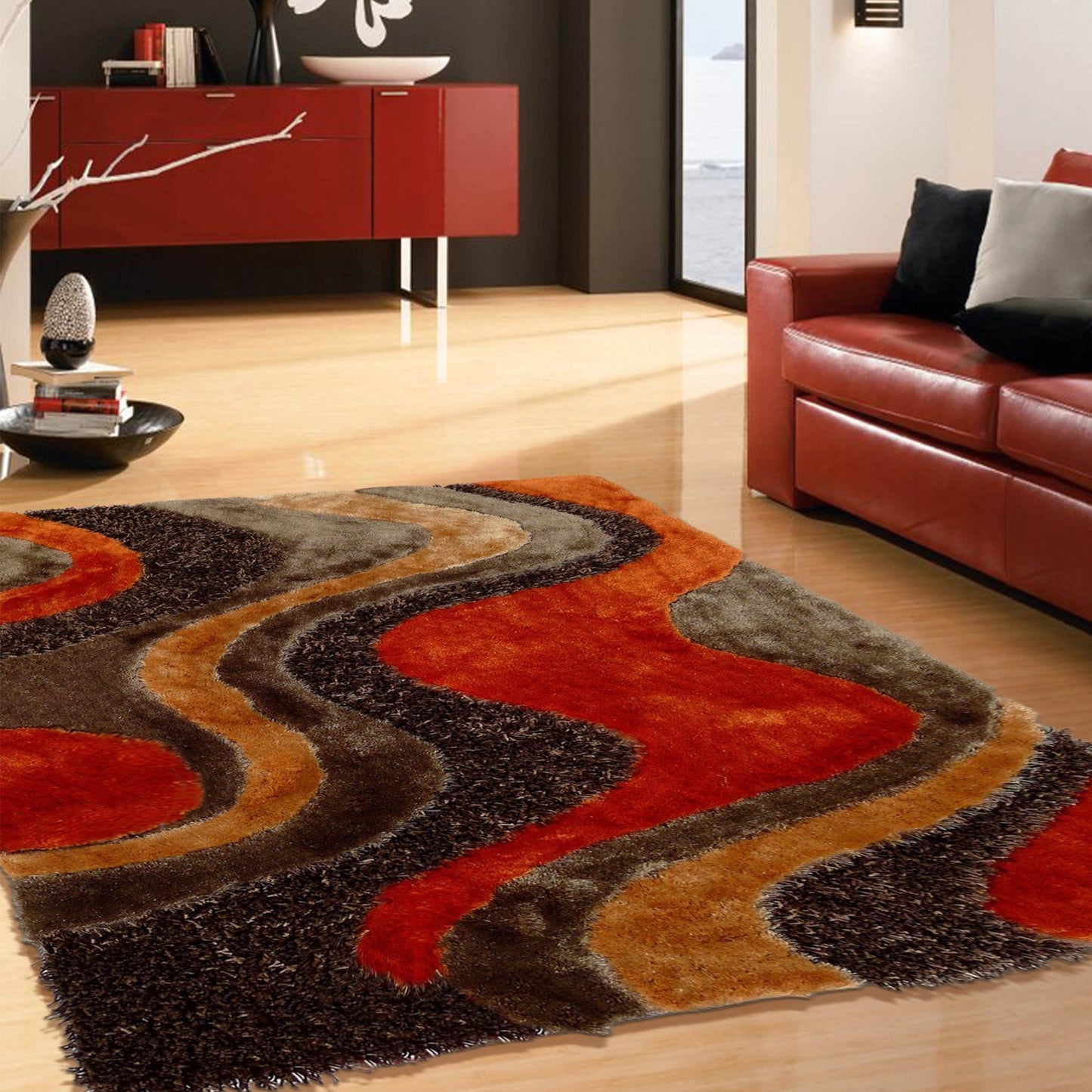 Luxury Shag Viscose Shiny Design Plush Area Rug/ Carpet