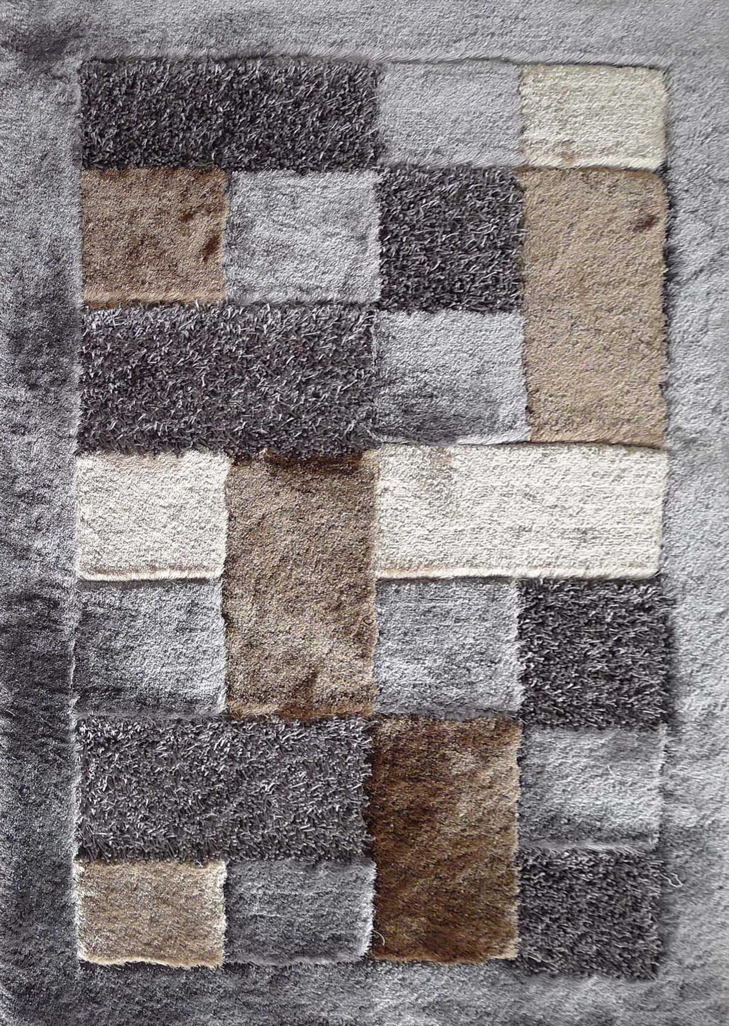 Square Plush Design Shag Area Rug/Carpet