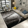 Soft Plush Fluffy Multi-textural Design Silver Gray Black Shag Area Rug/Carpet