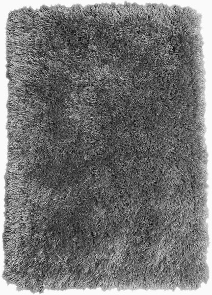 Gray Solid Shag Area Rug/Carpet - Crafted from 100% Polyester, Plush Fluffy Shine, Thick and Thin Yarns Design