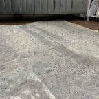 Real Leather Cowhide Silver Metallic On White