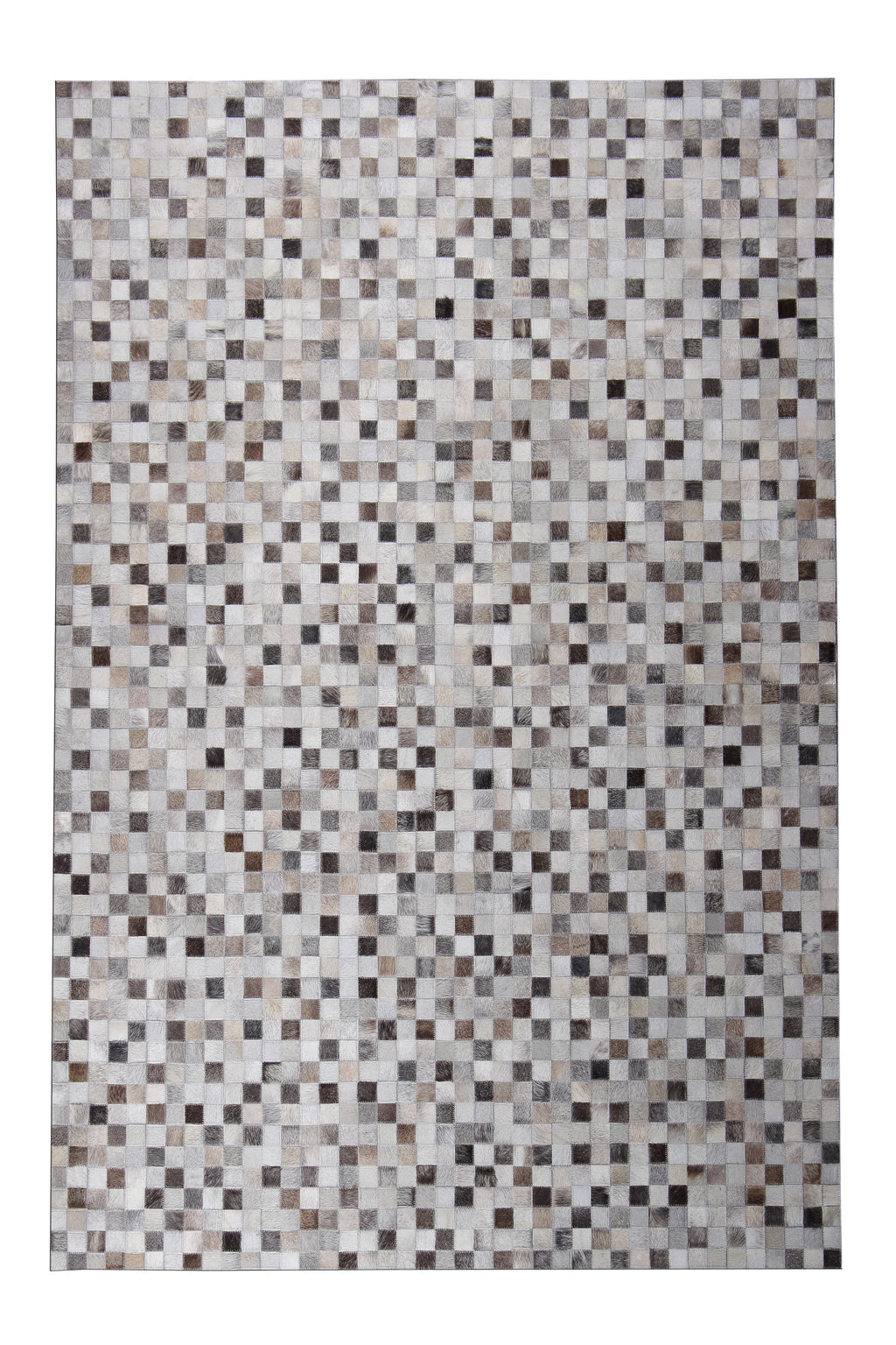 Durable Handmade Natural Leather Patchwork Cowhide Tikkul Area Rug