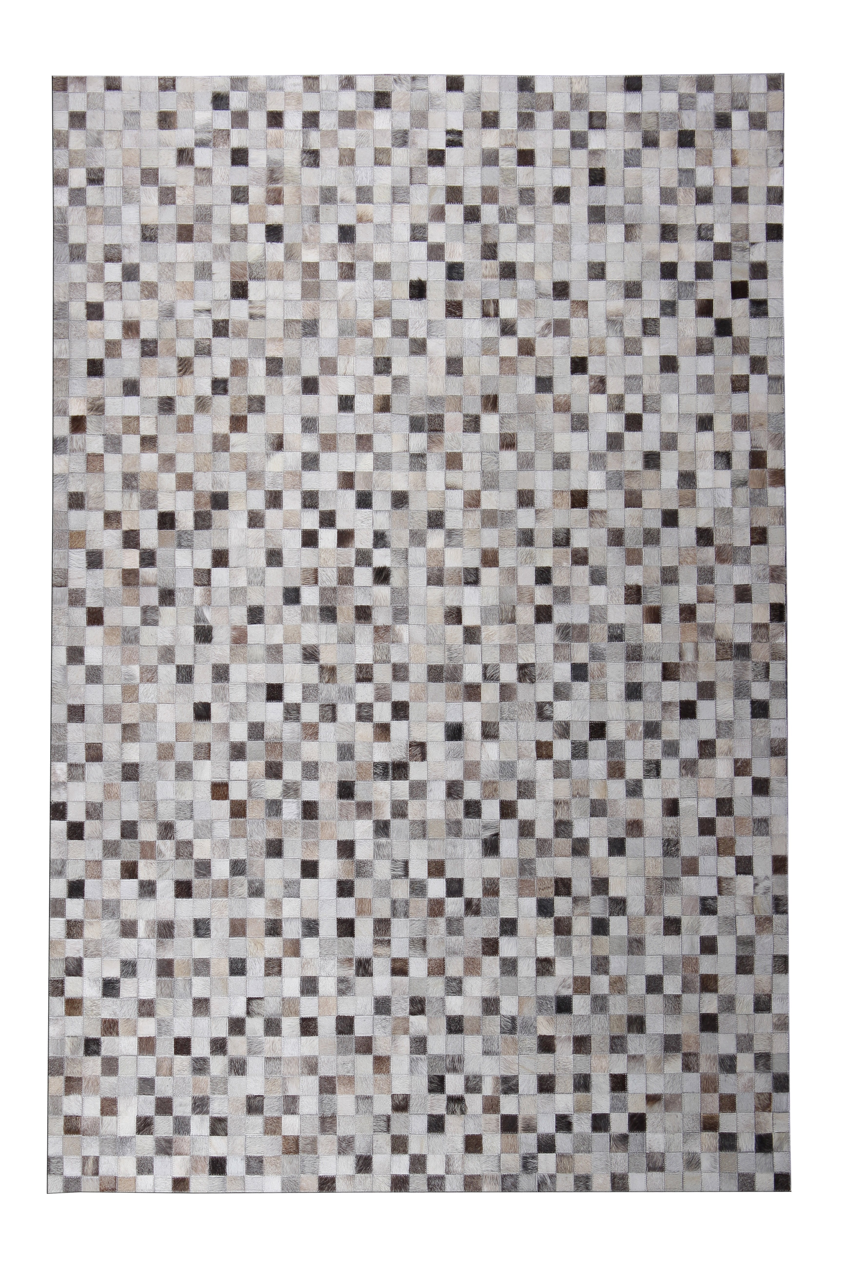 Durable Handmade Natural Leather Patchwork Cowhide Tikkul Area Rug