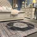 Medallion Vintage Faded Print Style Area Rug/ Carpet