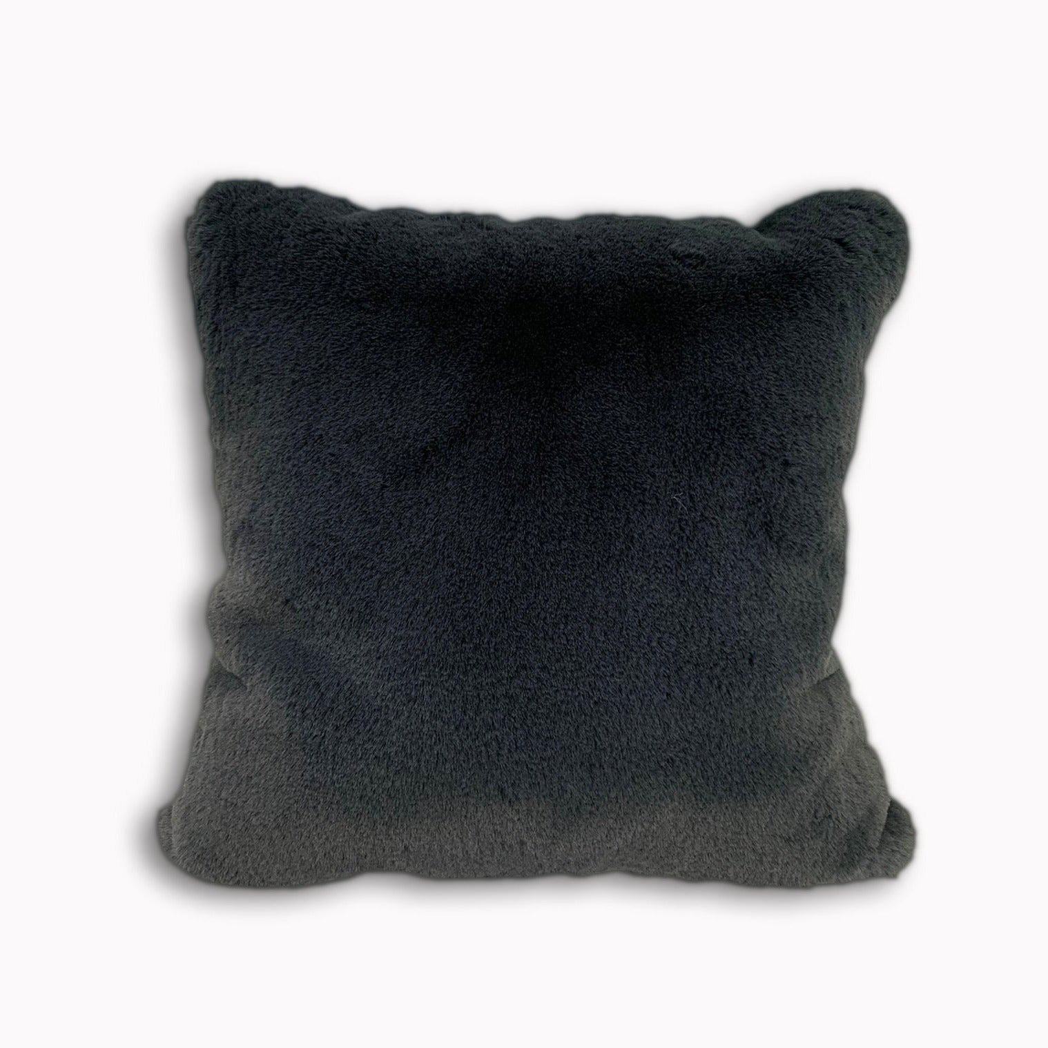 Black faux fur pillow sale