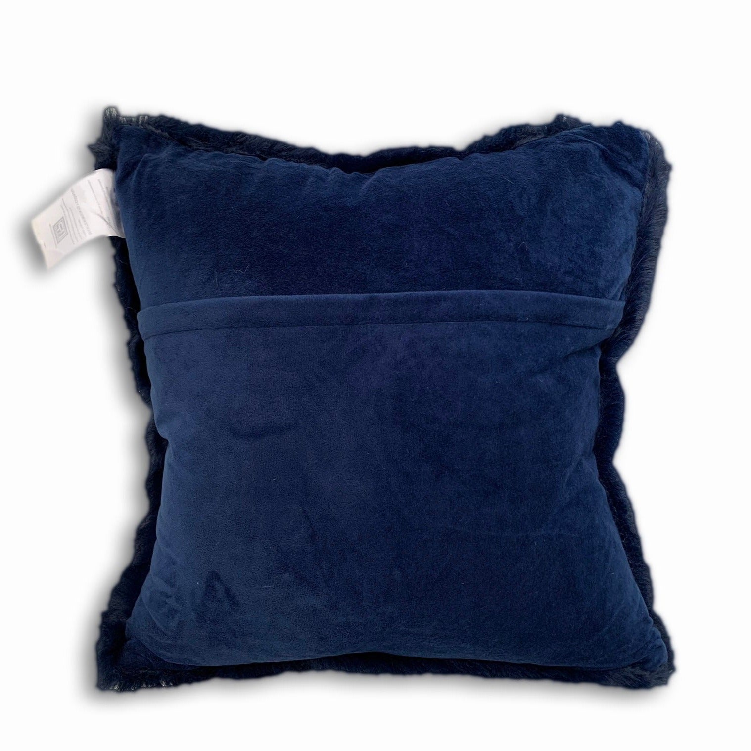 Navy blue fur online pillow