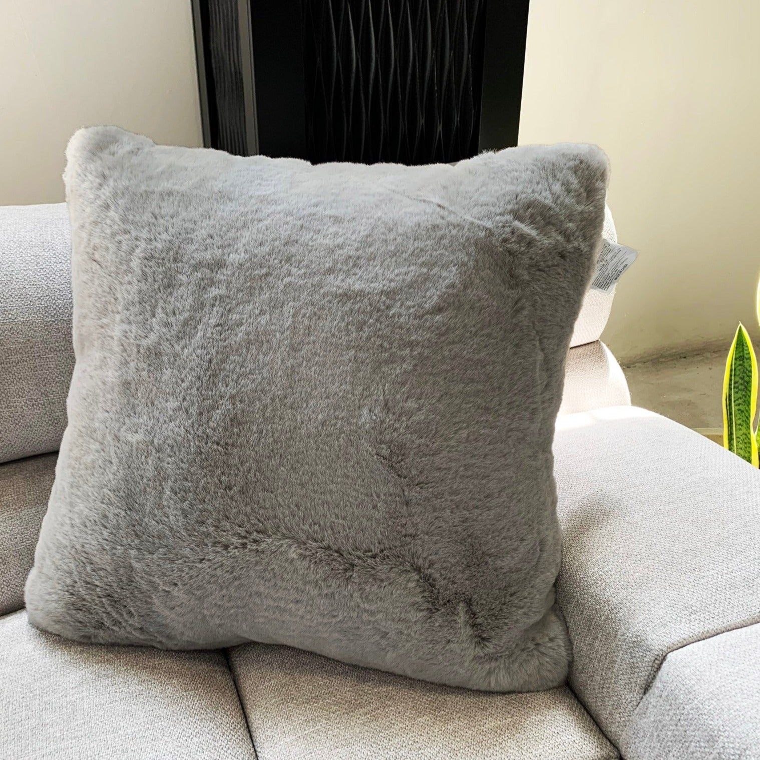 Soft Cozy Fuzzy Faux Fur Throw Pillow